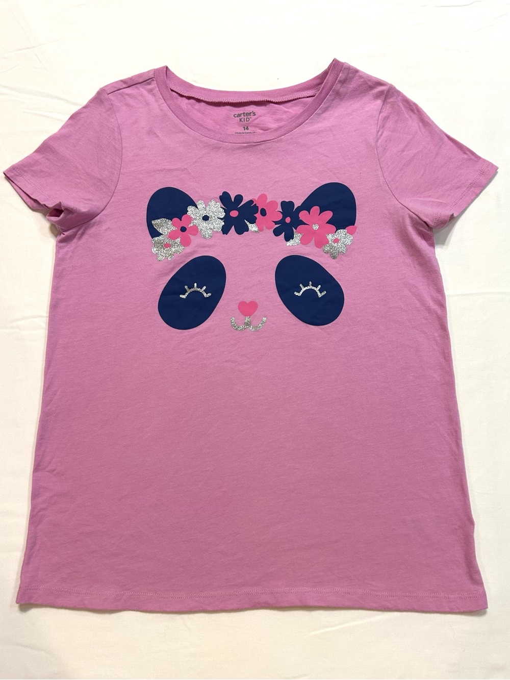 Carter's Purple Short-Sleeve Tee with Navy Floral Panda